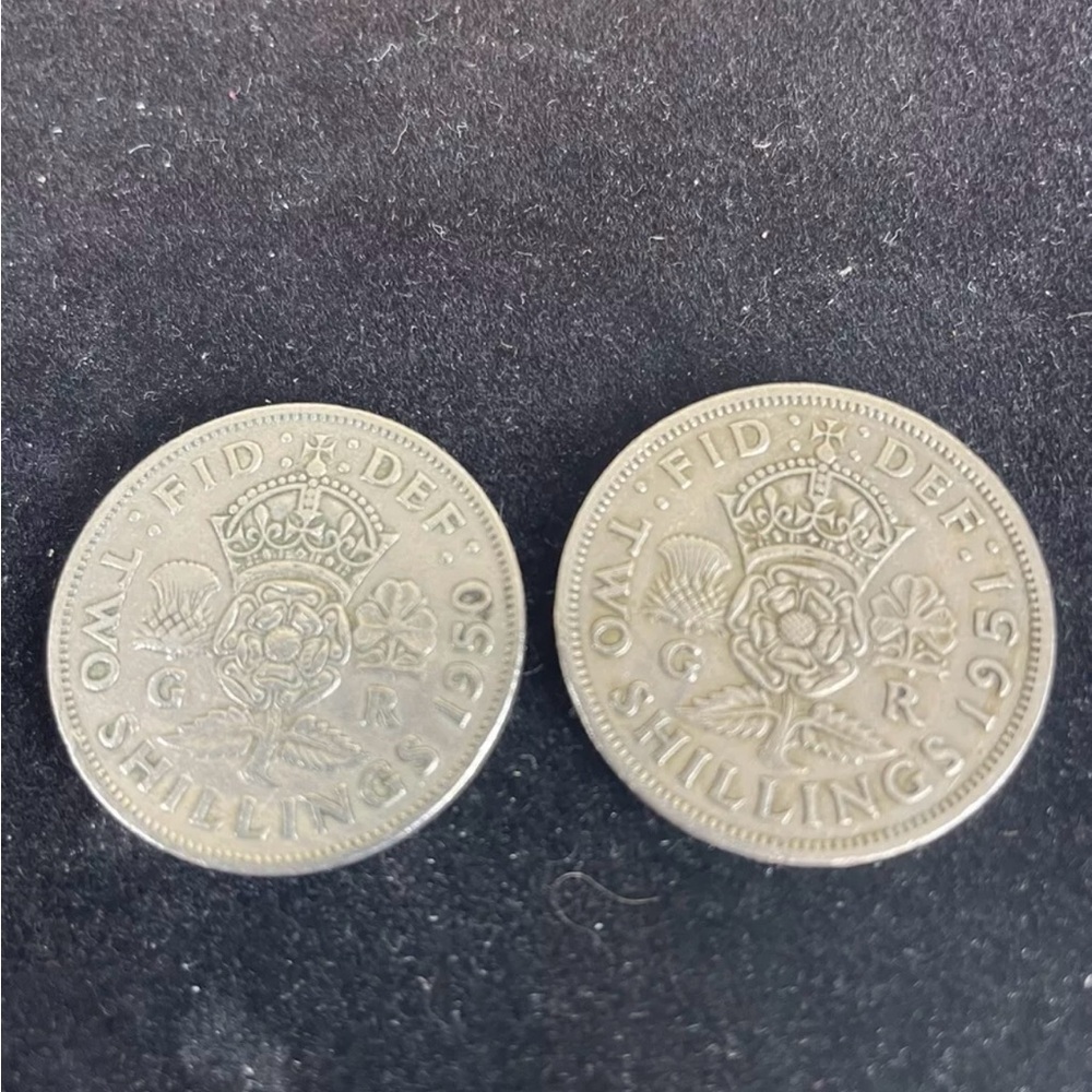 Two Five Shillings Coins 1950
and 1951